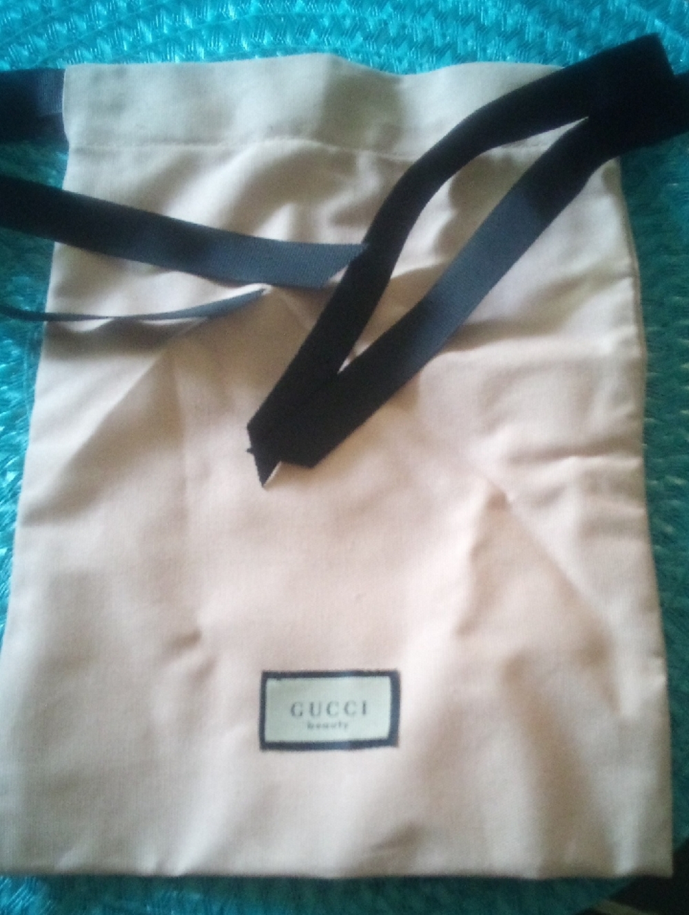 Gucci Cream Dust Bag with Black Ribbon